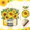Sunflower Hello Summer Sign Welcome Wood Flower Sign Front Door Decor Inspirational Wood Hanging Door Sign Outdoor Wooden Front Door Decorations for Farmhouse Porch